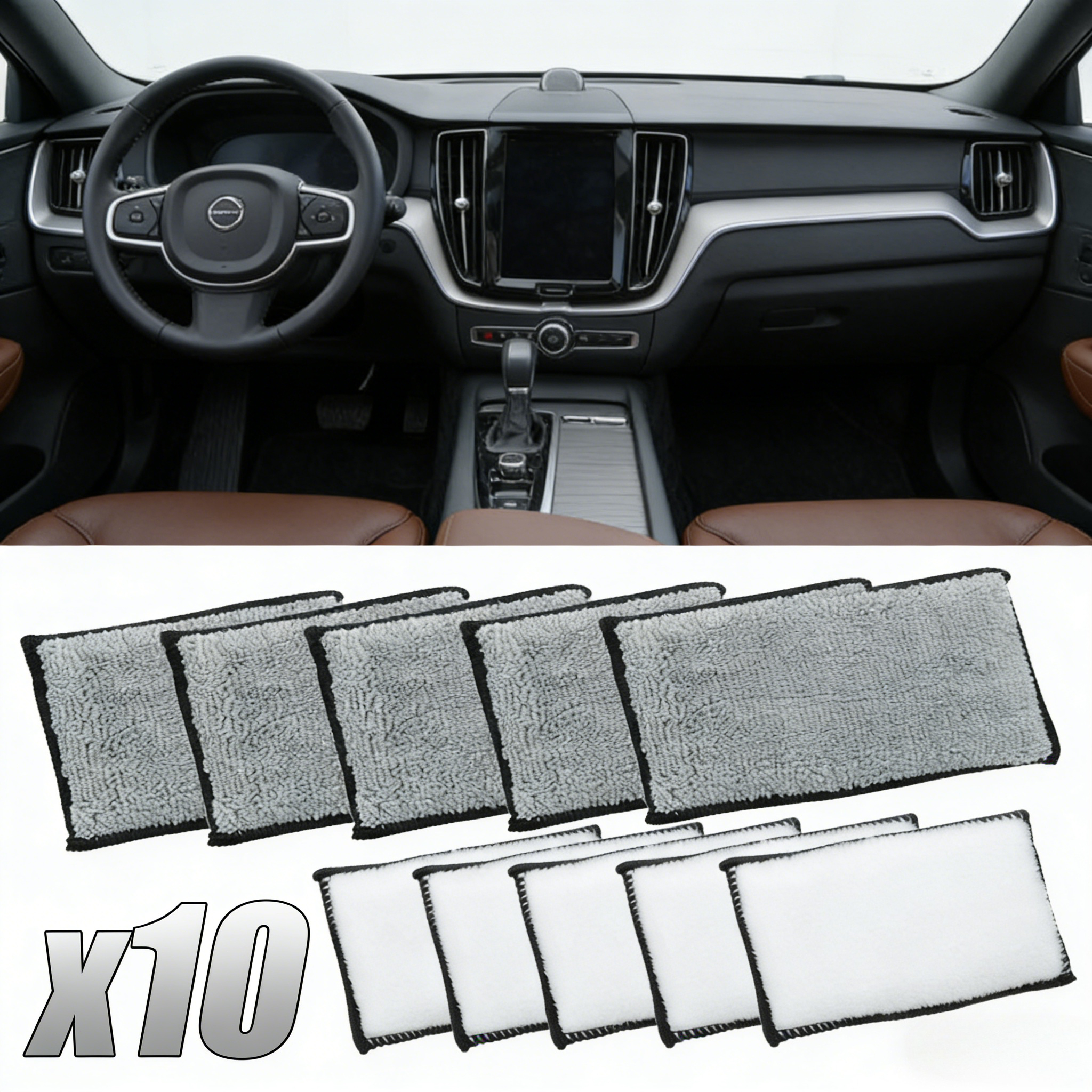 10Pcs Soft Double-Side Microfi - Leather Cleaner Interior recension och pris