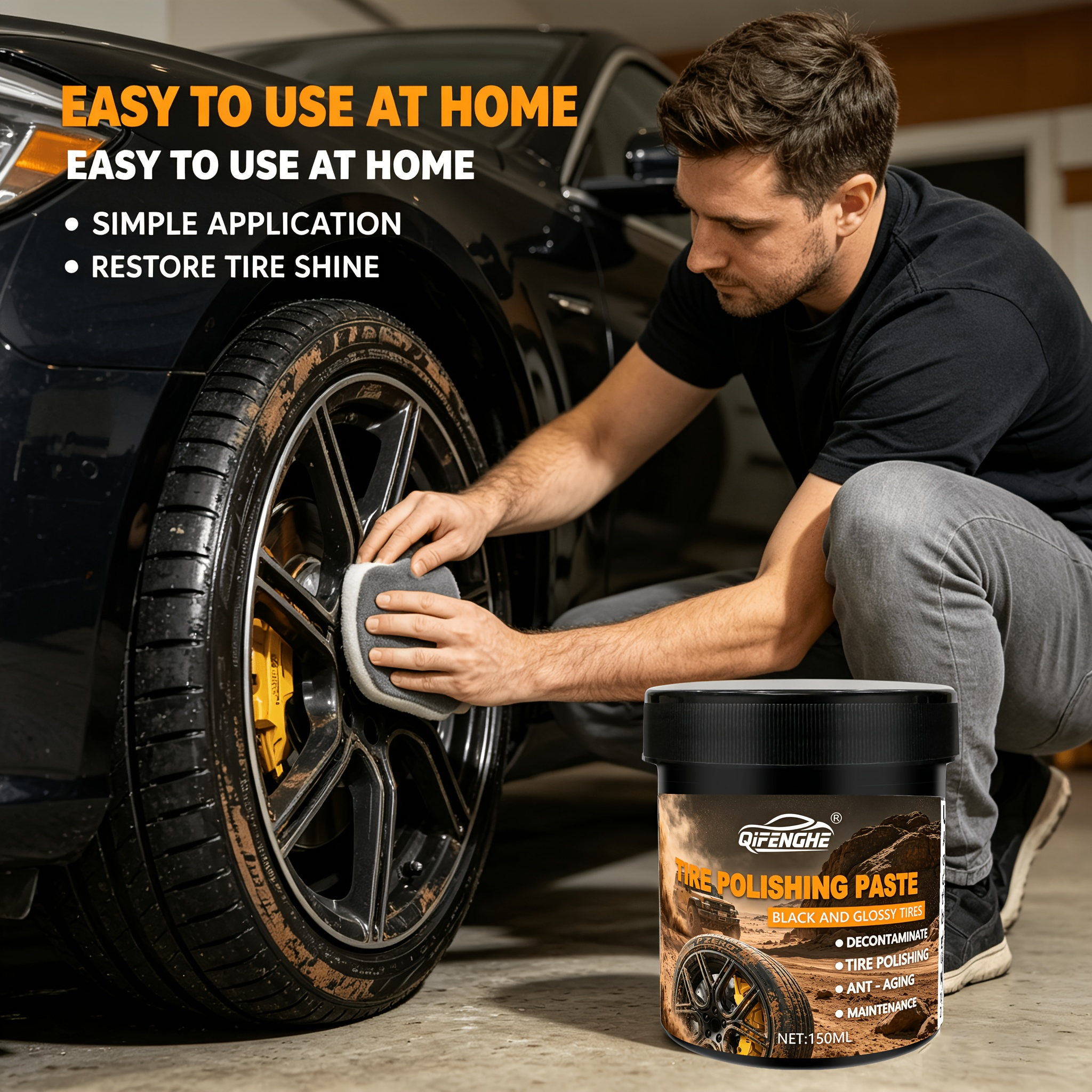 Car Tire Polish Paste Kit - Hi - Wax Applicator Pad recension och pris
