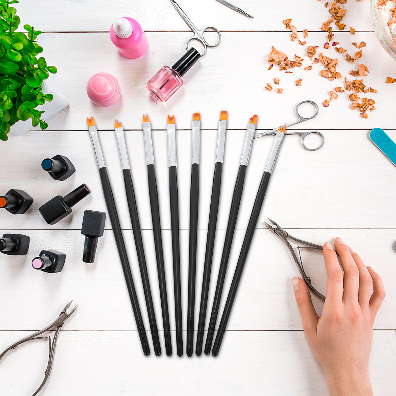 8Pcs Flower Nail Brush Set Nai - Detailing Brush Set recension och pris