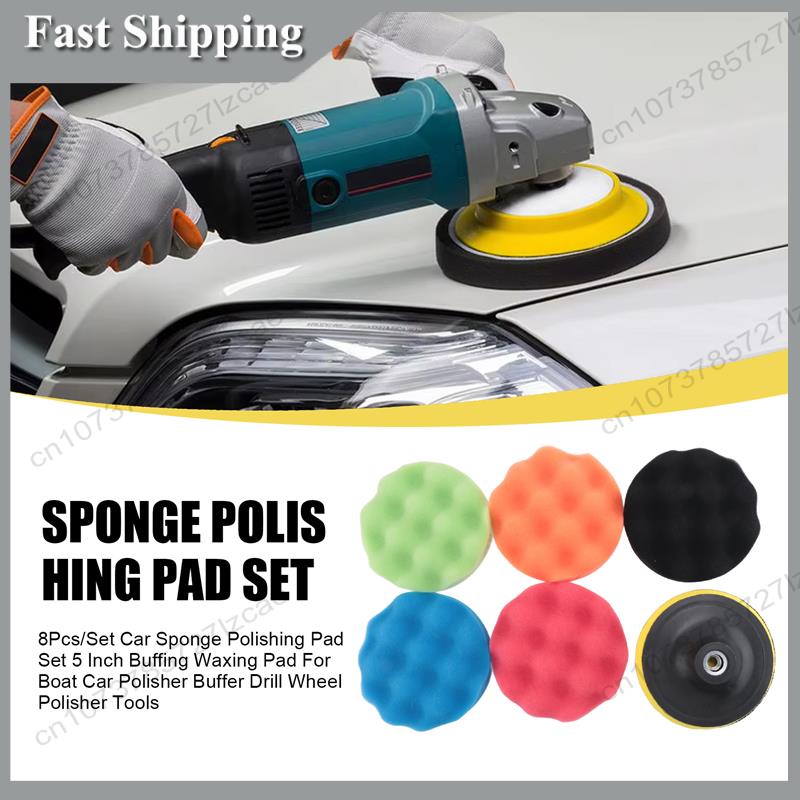 -A99Z 8Pcs/Set Car Sponge Poli - Polish Pad Set Buffer recension och pris
