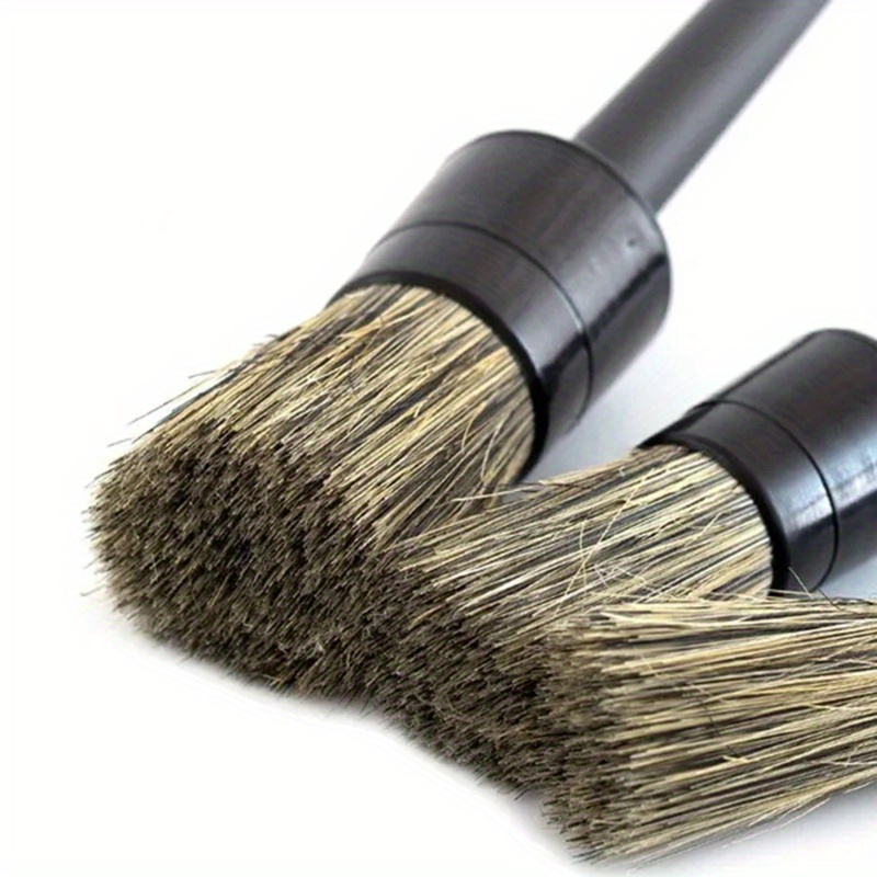 3 Pcs Natural Boar Hair Car De - Detailing Brush Set recension och pris
