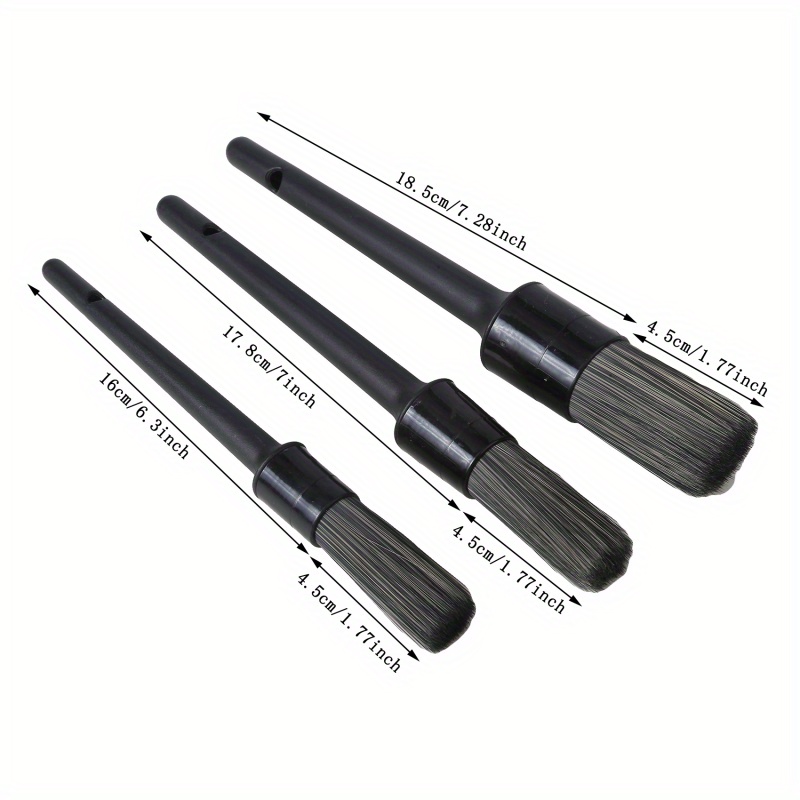 3 Pcs Natural Boar Hair Car De - Detailing Brush Set recension och pris