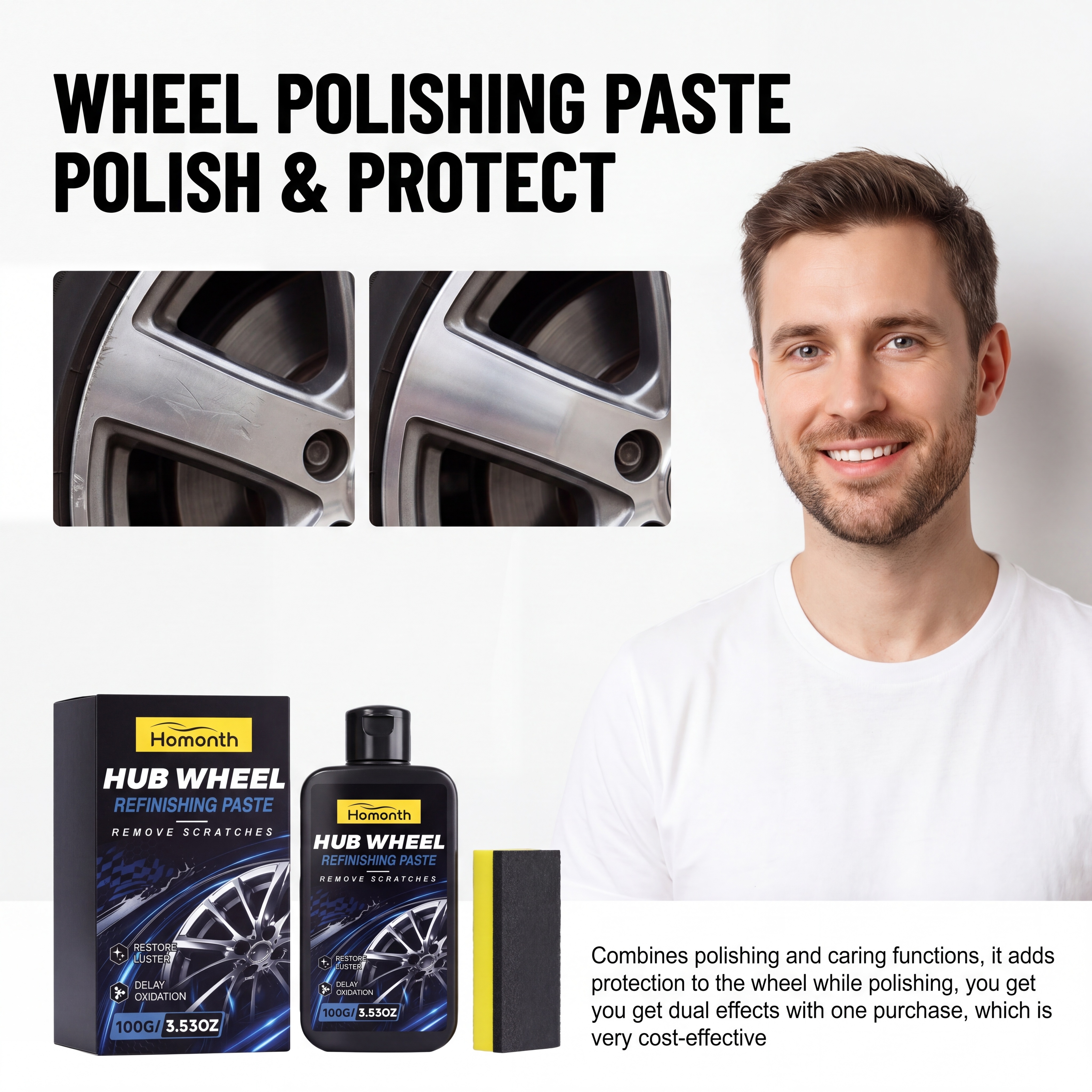 Wheel Polish Paste Scratch Rem - Wheel Cleaner Alloy recension och pris