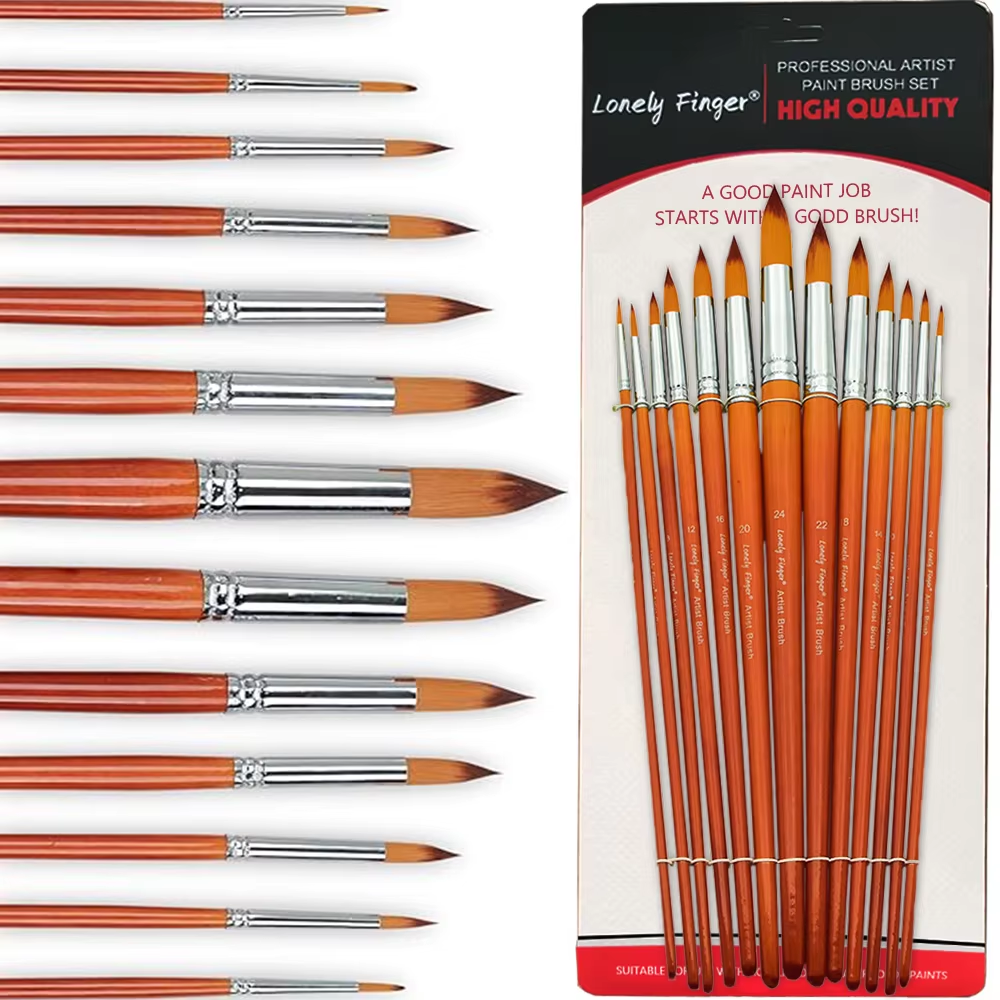 13pcs Long Handle Artist Water - Detailing Brush Set recension och pris